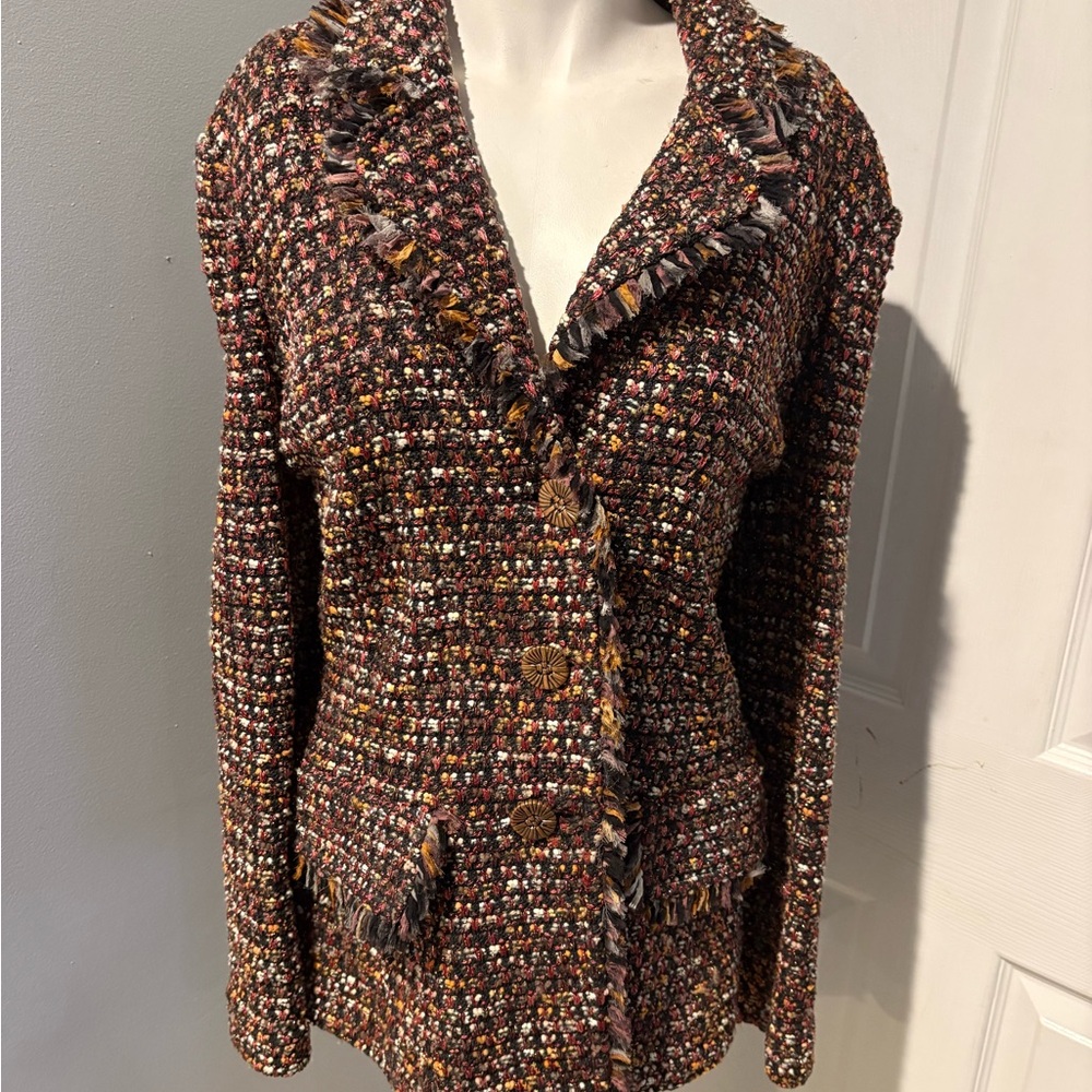 St. John ‘s Multicolor Metallic Knit Tweed Blazer/Jacket. S/12